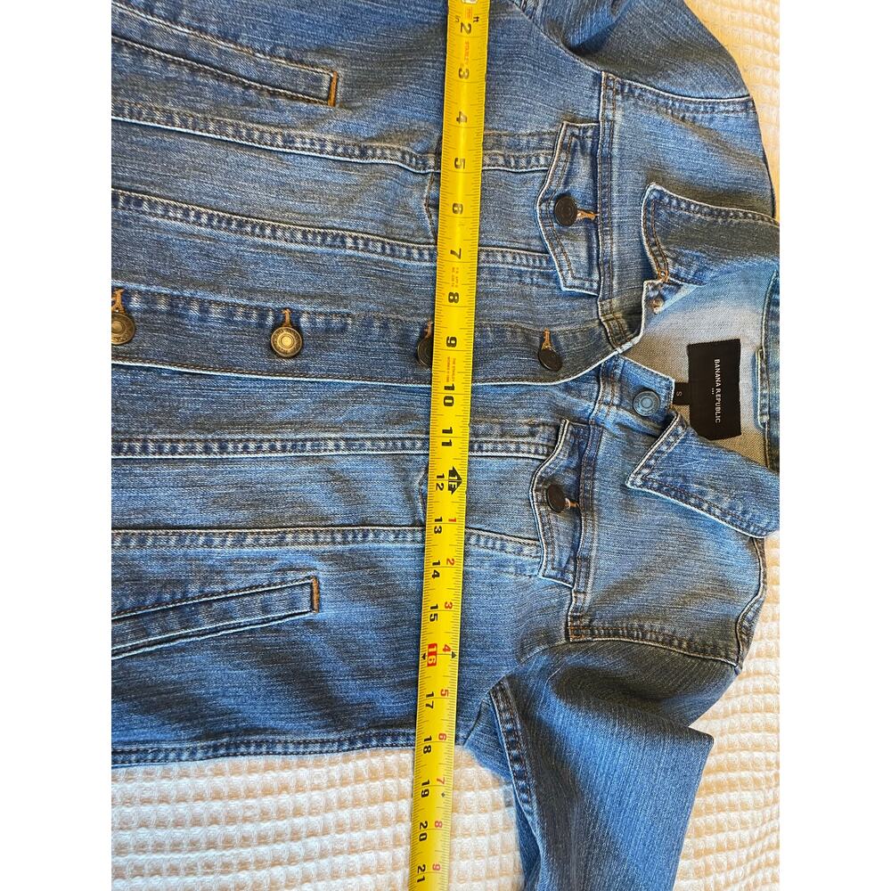 Banana Republic Medium Wash Y2K Boho Style Button Up Denim Jack Small - Picture 6 of 10